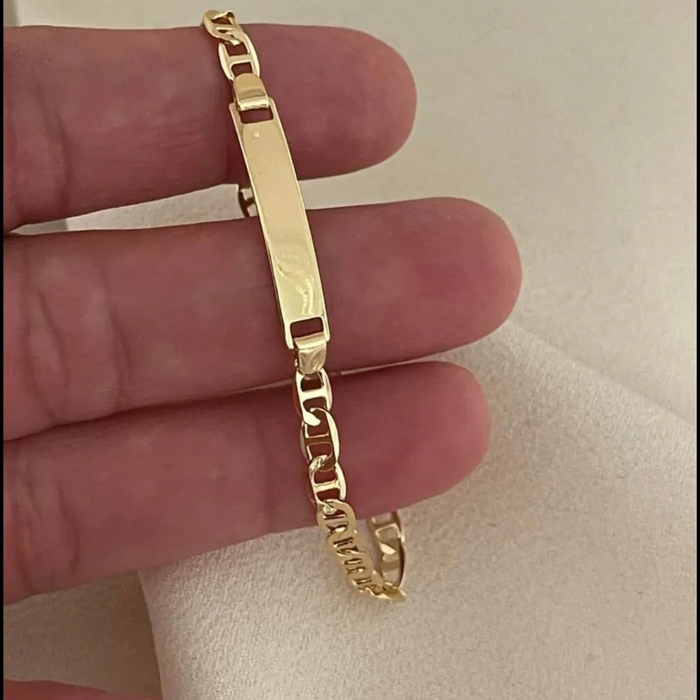 18k Gold Filled Children Mariner ID Bracelet